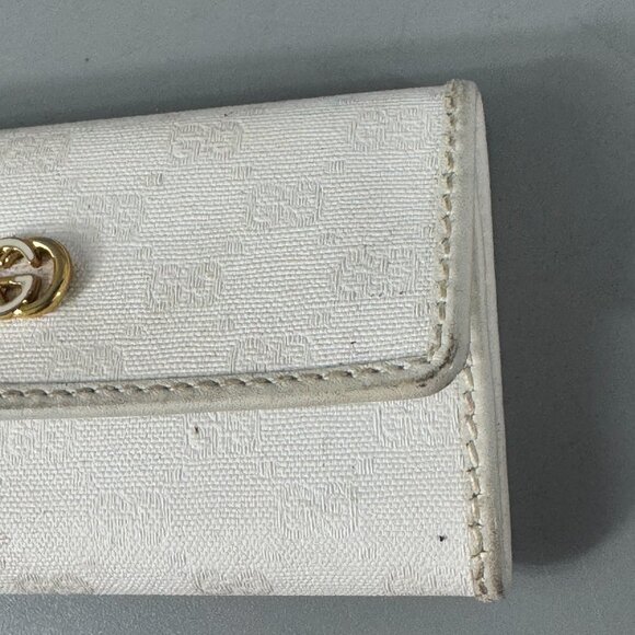 Authentic Vintage Gucci Mico GG White Canvas 4-Key Case - Picture 5 of 15